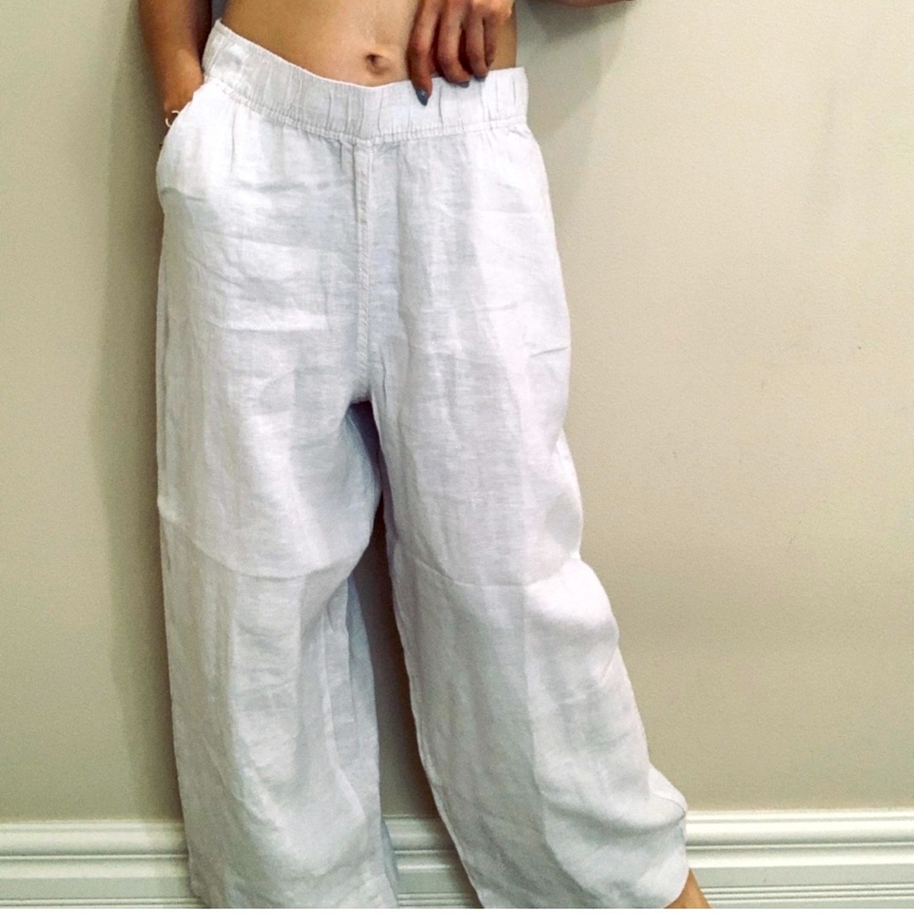 Tahari - 100% white Linen pants